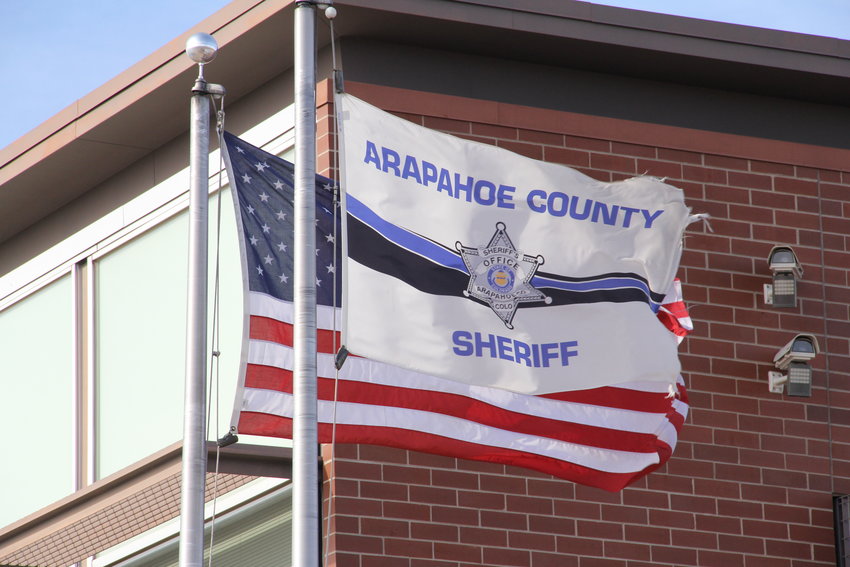 Flags fly at the Arapahoe County Sheriff's Office Feb. 4 in the central Centennial area.